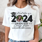 T-shirt personnalisé - Cadeau souvenir de remise des diplômes - Style ballon Fier maman papa d’une photo diplômée 2024